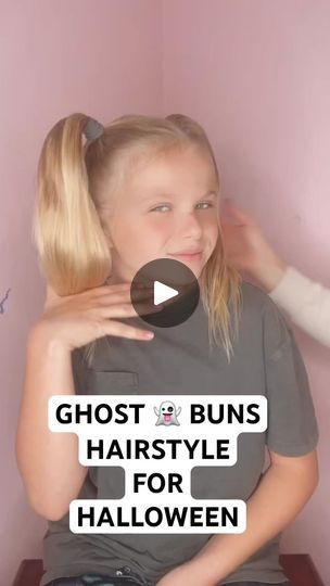 608K views · 4.3K reactions | GHOST BUNS FOR HALLOWEEN  Audrey and Victoria #hairstyle #hairstyles #hairdo  #makewithme #foryou #foryourpage #fypシ #fyp #followers | Panda M22 | Panda M22 · Original audio Girls Ghost Hair Buns, Halloween Bun Hairstyles, Crazy Hairstyles For School, Ghost Space Buns, Ghost Buns Hair Kids, Ghost Hair Buns, Ghost Buns Hair, Scary Hairstyles, Ghost Hairstyle