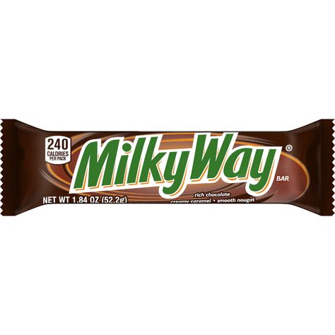 Milky Way Candy Bar, Wrapped Chocolate Bars, Milky Way Candy, Mars Chocolate, Chocolate Bar Wrapping, Nutter Butter Cookies, Giant Candy, Milk Chocolate Candy, Creamy Caramel