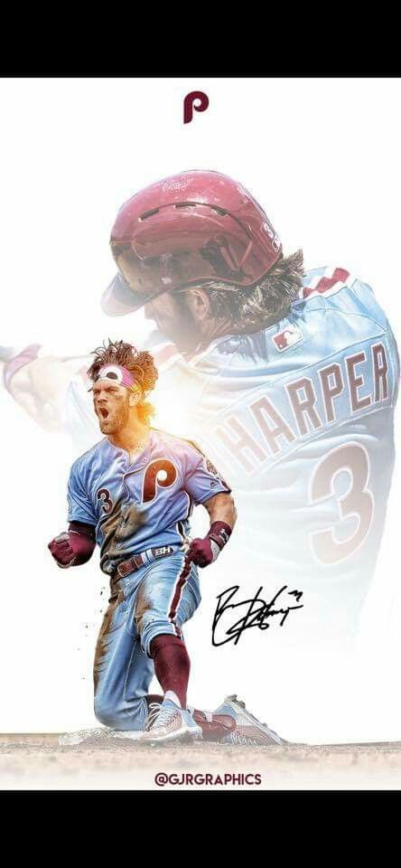 Bryce Harper Wallpaper, Phillies Wallpaper, Baseball Lifestyle, Famous Baseball Players, Baseball Wallpaper, Mlb Wallpaper, Philadelphia Phillies Baseball, Sports Painting, Kobe Bryant Wallpaper