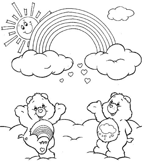 Free Printable Rainbow Coloring Pages For Kids Care Bear Party, Tout Rose, Care Bears Cousins, Bear Coloring Pages, Monsters University, Online Coloring Pages, Cartoon Coloring Pages, Coloring Pages To Print, Care Bear