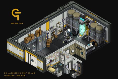 Isometric Game Art Lab  https://www.artstation.com/artwork/4ZB6k Isometric Game Art, Scifi Lab Concept Art, Sci Fi Isometric Room, Sci Fi Lab Concept Art, Sci Fi Research Lab, Isometric Cyberpunk Room, Isometric Factory, Secret Lab, Isometric Game