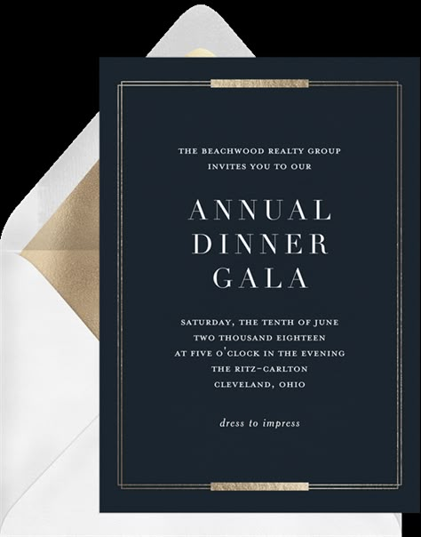 Elegant Event Invitation, Gala Flyer, Seminar Invitation, Banquet Outfit, Event Agenda, Modern Invitation Design, Classic And Elegant Wedding, Formal Invitations, Clothing Labels Design