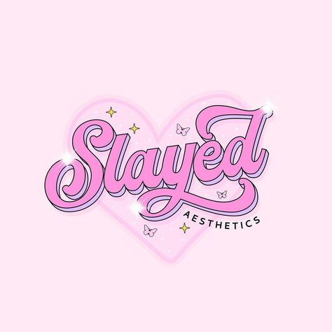 Pretty Logo Ideas, Girly Logo Design, Girly Graphic Design, Chic Stickers, Girly Logo, Playful Branding, Lip Logo, Color Bordo, Pretty Logo