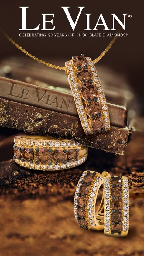 Available now at The Jewelry Center and ShopTJC.com.  #levian #chocolatediamonds #diamonds #diamondjewelry #14kgold #18kgold #diamondearrings #diamondpendant #diamondring Luxury Garnet Jewelry With Center Stone, Chocolate Diamond Jewelry, Luxury Brown Jewelry With Diamond Accents, Levian Chocolate Diamonds Rings, Le Vian Chocolate Diamond Ring, Levian Chocolate Diamonds Rings Jared The Galleria Of Jewelry, Chocolate Diamond Ring, Levian Chocolate Diamonds, Levian Jewelry