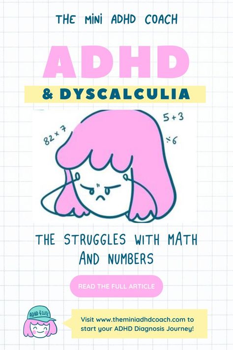 ADHD & Dyscalculia: The Struggles with Math and Numbers Dyscalculia Activities, Dyscalculia Symptoms, Dyscalculia Strategies, Touch Math, Learning Disorder, Math Tutorials, Math Learning, Working Memory, Learning Difficulties