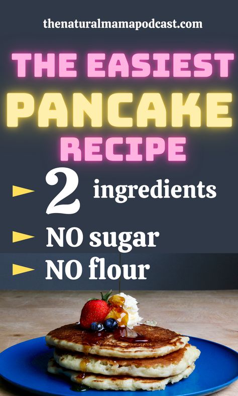 No sugar. No flour. Enjoy the healthiest breakfast in less than 5 minutes with this simple 2-ingredient pancake recipe. Healthy Pancakes No Flour, How To Make Pancakes Without Flour, No Flour Breakfast Ideas, Quick Pancake Recipe 3 Ingredients, No Sugar Pancakes, Simple Pancake Recipe 3 Ingredients, Easy Pancake Recipe 3 Ingredients, Easiest Pancake Recipe, Quick Pancake Recipe