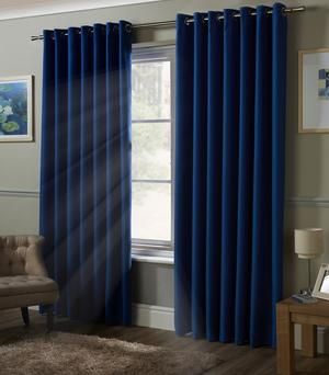 Curtains Blue, Eyelet Curtains, Room Darkening Curtains, Colorful Curtains, Sliding Panel Curtains, Room Darkening, A Living Room, Blackout Curtains, Ready Made