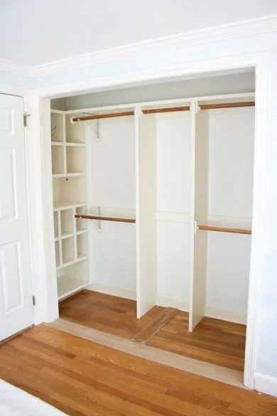 7 Tips to Make Your Small Closet Feel Twice as Big - The Organized Mom Projek Kayu, Bedroom Closet Doors, Closet Small Bedroom, Closet Planning, Bedroom Closet Storage, Walking Closet, Closet Design Layout, Closet Renovation, Closet Layout