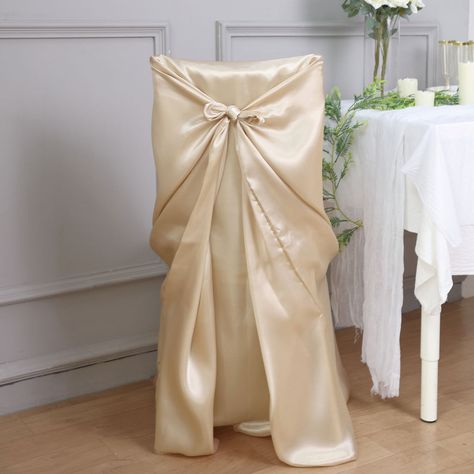 Folding Chair Covers, Banquet Chair Covers, Chair Covers Wedding, Chair Sashes, Dining Chair Slipcovers, Satin Color, Wedding Chairs, Chair Style, Satin Material