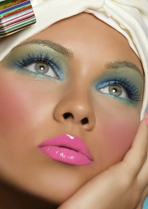 1980s Makeup, Party Make-up, 70s Makeup, 80s Makeup, Bright Makeup, Make Up Inspiration, Hot Makeup, Foto Tips, Colorful Accessories