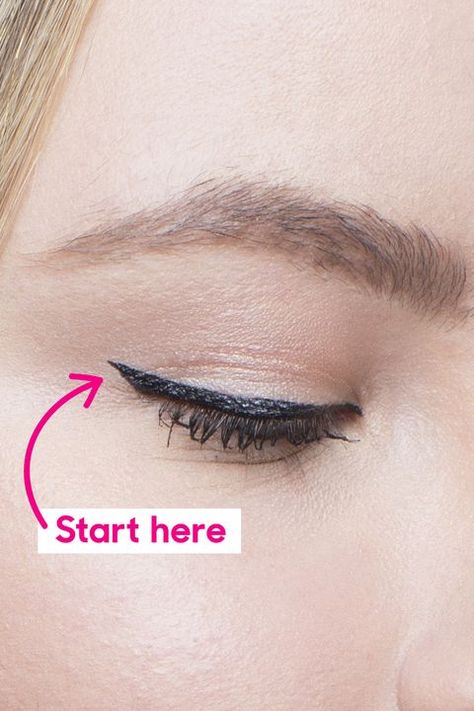 Cat Eyeliner Tutorial, Easy Winged Eyeliner, Eyeshadow For Green Eyes, Eyeliner For Hooded Eyes, How To Do Eyeliner, Winged Eyeliner Tutorial, Eyeliner For Beginners, Eyeliner Products, Simple Eyeliner