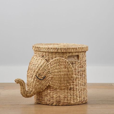 KEY DETAILS Brought to you in collaboration with Pottery Barn Kids. Water hyacinth over metal frame. Woven by hand. BPA-, phthalate-, latex- and lead-free. Made in Vietnam. Animal Basket, Elephant Basket, Kids Storage Bins, West Elm Kids, Modern Nursery Decor, Nursery Storage, Lid Storage, Paper Basket, Water Hyacinth