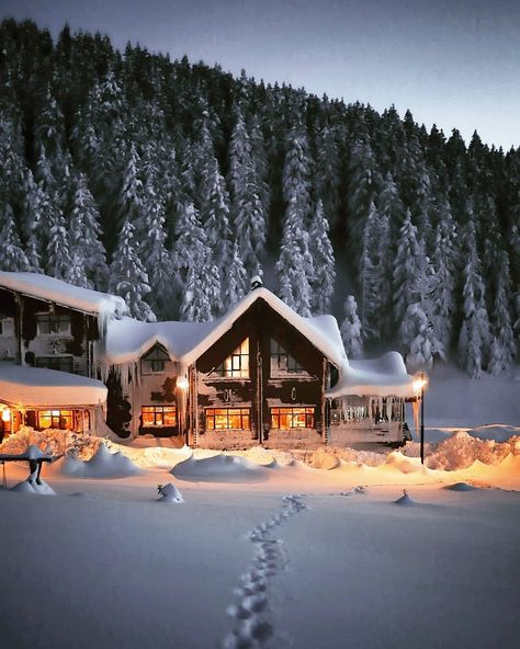 Cottage Photography, House In Snow, Cotswolds Cottage, Cabin Aesthetic, Snow House, Secluded Cabin, Mountain Cottage, Best Travel Destinations, Cabin Exterior