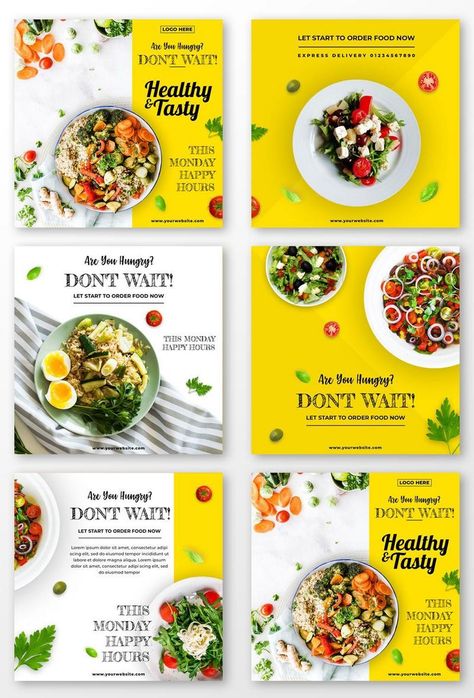 Salad Instagram Post, Catering Social Media Design, Breakfast Promotion Design, Recipe Instagram Post, Catering Social Media Post, Healthy Food Social Media Design, Steak Menu Design, Food Social Media Design Inspiration, Food Menu Illustration