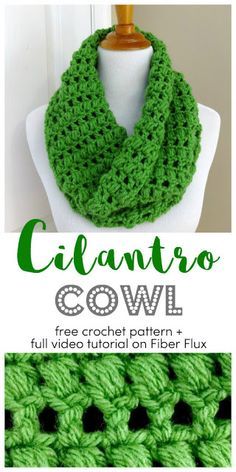 Crocheted Scarves, Crochet Cowl Free Pattern, Crochet Cowls, Crochet Scarfs, Green Yarn, Neck Warmers, Scarf Patterns, Crochet Cowl Pattern, Crochet Scarf Pattern Free