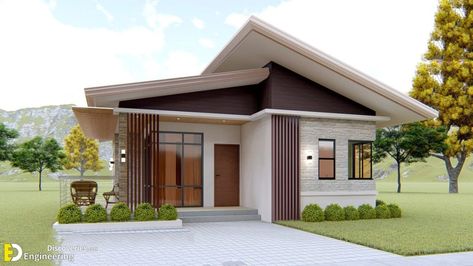 Simple Bungalow House 7.50m x 11.00m With 3-Bed - Engineering Discoveries Modern Bungalow House Design Philippines, Bungalow House Design Philippines, Simple Bungalow House, House Design With Plan, Room Elevation, Simple Bungalow House Designs, Dining Area Kitchen, Modern Brick House, Small House Design Philippines