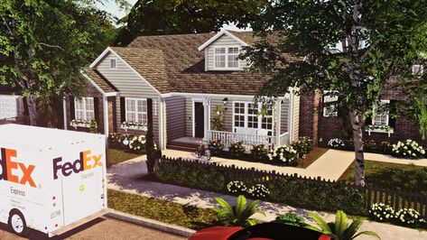 One Story House Sims 4, Sims 4 Realistic House, Realistic Sims, Sims 4 Family House, Sims 4 Content, The Sims 4 Lots, Sims Baby, Sims 4 Family, Sims 4 House Plans