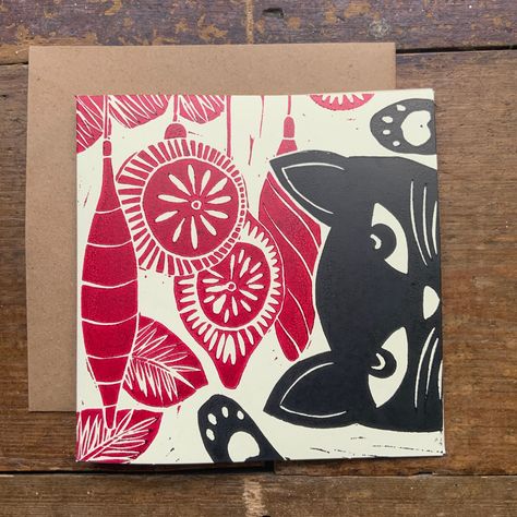 Lino Print Cards Ideas, Lino Printed Christmas Cards, Linoleum Print Ideas Christmas, Lino Print Xmas Cards, Lino Cut Christmas Card Ideas, Lino Print Ideas Christmas Cards, Christmas Cards Lino Print, Christmas Card Linocut, Linoprint Christmas Cards