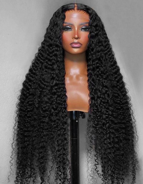 This Curly Full Lace Wig is constructed with 100% human hair and features a full lace cap for a natural and effortless look. Its pre-plucked hairline ensures a comfortable fit that looks like natural hair growth. The premium-quality, hand-crafted curly hair provides a fun, voluminous look. Product Details Brand: Ishow Hair Hair Material: 100% human hair from one donor Hair Color: Natural Black Texture: Curly Length: 10-28 Inch Available(Hot Selling:28 Inch) Hairline: pre-plucked Can Be Dyed: yes Long Curly Hair Wig, Jet Black Curly Hair, Md Hairstyles, Deep Curly Wig, Curly Full Lace Wig, Curly Wigs For Black Women, Black Curly Wig, Black Wigs, Curly Lace Wig