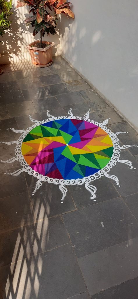 Geometric Rangoli Rectangle Shape Rangoli Design, 3 D Rangoli Designs Latest, Diwali Dot Rangoli, Rangoli Designs Big And Easy, Rangoli Design For Diwali Latest, Simple Rangoli Designs Latest, Geometric Rangoli Designs, Dots Rangoli With Colors, Small And Simple Rangoli