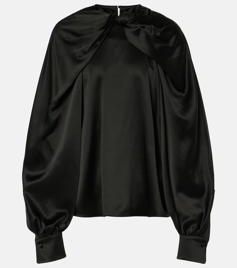 Find MAX MARA Key Silk Top on Editorialist. Material: 100% silk. Care instructions: do not wash. Made in Italy. Designer color name: Nero. Cuff: buttoned. Silk Crop Top, Silk Sleeveless Top, Draped Blouse, Layered Blouse, Georgette Blouse, Color Name, Halter Neck Top, Silk Twill, Silk Crepe