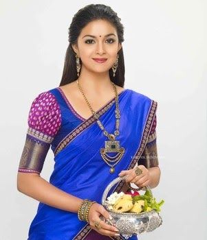 Silk Saree Blouse Designs Patterns, Keerthi Suresh, Keerthy Suresh, Half Sarees, New Saree Blouse Designs, Saree Blouse Neck Designs, New Blouse Designs, Silk Saree Blouse Designs, Simple Blouse Designs