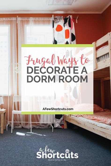 Have a new dorm room or apartment to furnish, but your budget is next to nothing?! Check out these 7 Frugal Ways to Decorate a Dorm Room. #dorm #tips #frugal #Decor Dorm Tips, Dorm Room Headboards, 1960s Home Remodel, Frugal Decor, Small House Exteriors, Dorm Room Hacks, Dorm Room Ideas, Wooden Bead Garland, Dorm Walls