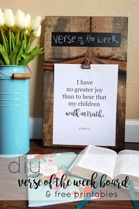 DIY verse of the week board #diy #lds  #printable Diy Verse Of The Week Sign, Verse Of The Week Board, Libby Lu, Scripture Crafts, Verse Of The Week, Super Saturday Crafts, Saturday Ideas, Mops Crafts, Faith Crafts