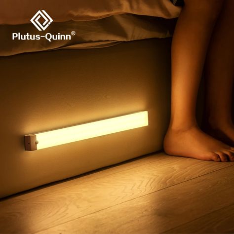 Plutus-Quinn LED Night Lights Wireless Motion Sensor Wall Light USB Rechargeable Kitchen Cabinet Night Lamp For Bedroom, Led Night Lights, Motion Sensor Light, Sensor Night Lights, Lamp Switch, Sensor Light, Lamp For Bedroom, Magnetism, Emergency Lighting