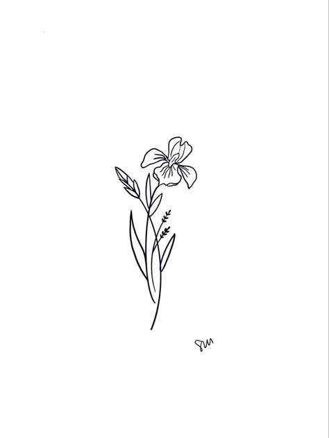 Tattoos Ideas With Meaning, Wrist Tattoos Ideas, Iris Flower Tattoo, Iris Drawing, Larkspur Tattoo, Flor Tattoo, Iris Tattoo, Minimal Tattoo Design, L Tattoo