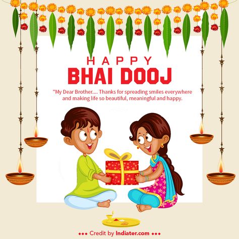 Happy Bhai Dooj Indian Festival Greeting Card Background - Indiater Bhaubij Wishes, Bhai Dooj Drawing, Bhai Dooj Video, Happy Bhai Dooj Creative, Happy Bhai Dooj Images, Bhai Dooj Images, Greeting Card Background, Templates Facebook, Happy Bhai Dooj