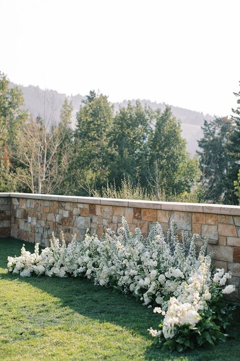 Ceremony Floor Arch, Wedding Ceremony Flowers Altar Floor, Floor Arrangements Wedding Ceremony, White Alter Flowers, Green And White Aisle Flowers, Wedding Ceremony Floor Flowers, Alter Floral Arrangement, Floor Floral Arrangements Wedding, Wedding Unity Tree