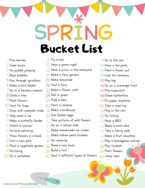 Spring Bucket List For Couples, Toddler Spring Bucket List, May Bucket List Ideas, Spring Bucket List For Kids, Spring Bucket List Ideas, Things To Do In The Spring, Easter Bucket List, How To Make A Bucket List, Spring Bucket List Aesthetic