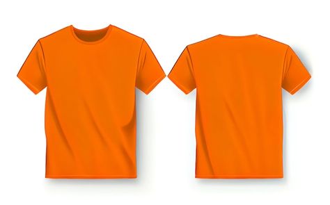 Photo orange tshirt mock up front and ba... | Premium Photo #Freepik #photo #dress-shirt #orange-t-shirt #shirt #tshirt Orange T Shirt Design, Tshirt Design Template, Mockup Camisa, Orange Tshirt, Mock Up T Shirt, Photo Orange, Kaos Oblong, Photo Dress, Back Message