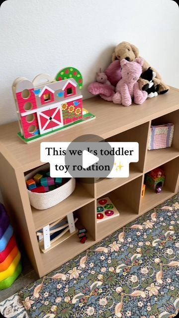 Marissa Mcelhany | UGC Creator on Instagram: "The first toy rotation of the month! My toddler is already loving all of these toys, especially the dinosaur puzzle and ramp racer!   #toddlers #toddlertoys #toddlermoms #toddleractivities #toddleramazonfinds #toddleractivitiesathome #toddlerplay #toddlerplayroom #playroominspo #toyrotation #toyrotationday" Toddler Toy Rotation, Toy Rotation Categories, Toy Rotation System, Diy Toddler Toys, Toy Rotation, Dinosaur Puzzle, Toddler Foods, Dinosaur Puzzles, Baby & Toddler Food