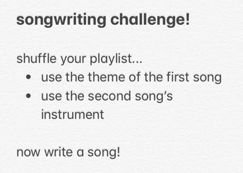 Musical Writing Prompts, Songwriting Lyric Ideas, Music Writing Prompts, Writing A Musical, Songwriting Topics, Song Lyric Prompts, Songwriting Prompts Lyrics, Song Writing Challenge, Playlist Prompts