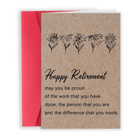 PRICES MAY VARY. 【Retirement Gifts for Men】 Your friends, family or employees, bosses, leaders, mentors, managers, senior employees, retired colleagues, team members, etc. will be very excited when they receive this card. This is the best retirement gift for both men and women, and you can write your best wishes to them on this card to show that you care about them. 【Retirement Gifts for Women】Retirement means the beginning of the next journey, retirement card for those who leave work happy and Happy Retirement Wishes For Teacher, Watercolor Retirement Card Ideas, Happy Retirement Cards Handmade, Retirement Cards Handmade For Women, Retirement Wishes For Teachers, Retirement Card Ideas, Diy Retirement Cards, Coworker Leaving Card, Card Farewell