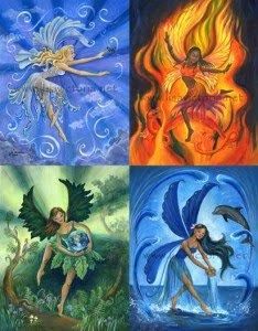 Fire Fairy, Earth Air Fire Water, Water Fairy, Fairy Drawings, The Four Elements, Earth Wind & Fire, Elemental Magic, Fire And Water, Earth Wind