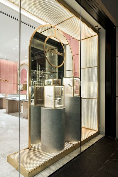 Jewelry Shop Display, Jewelry Store Interior, Luxury Jewelry Store, Retail Fixtures, Jewelry Store Design, Jewellery Shop Design, Retail Interior Design, Jewellery Showroom, Perforated Metal