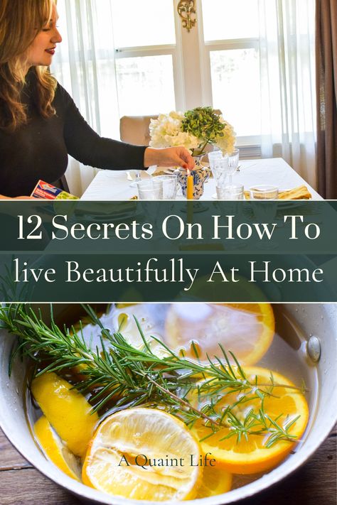 Live beautifully at home with these 12 tips that will help create a an enjoyable living space and help you enjoy your space to the fullest. Slow Living Decor, Slow Living Summer, Hygge Home Aesthetic, Tiny Mansion, Voluntary Simplicity, Slow Home, Gentle Living, Hygge Inspiration, Cottagecore Lifestyle