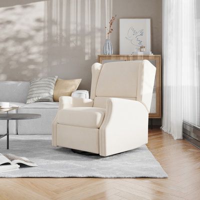 Experience the ultimate combination of comfort and practicality with our 3-in-1 manual recliner. This versatile piece can serve as a 3 position recliner, rocker, and swivel glider, making it perfect for any living room or nursery decor scheme. This swivel recliner chair adds a touch of sophistication and elegance to your home while offering optimum features for relaxation. Our recliner is constructed with a water repellent, stain-resistant, and flame retardant fabric making it safe and durable f Wingback Recliner, Rocker Recliner Chair, Swivel Recliner Chairs, Glider Rocker, Glider Recliner, Swivel Recliner, Single Chair, Swivel Glider, Rocker Recliners