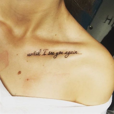 Collar Bone Tattoo Quotes, Inspiring Quote Tattoos, Omerta Tattoo, Remembrance Tattoos, Tattoo Quotes For Women, Quote Tattoos, Bone Tattoos, Dad Tattoos