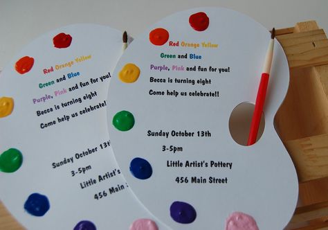 Little Artist Birthday Party Invitation by WeBringTheParty on Etsy Artist Birthday Party, Kids Art Party, Art Themed Party, Art Party Invitations, Painting Birthday Party, Artist Birthday, Painting Birthday, 9th Birthday Parties, Art Birthday Party