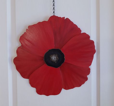 Wooden Poppy Door Hanger/Red Flower/Red Poppy Wreath/Remembrance Day/Lest We Forget/Poppy Wreath - Large by JulieMurrayArt on Etsy Benjamin Moore Exterior Paint, Red Poppy Painting, Benjamin Moore Exterior, Flower Wall Art Decor, Flower Poppy, Red Anemone, Poppy Wreath, Northern Lights Painting, Hanger Decor