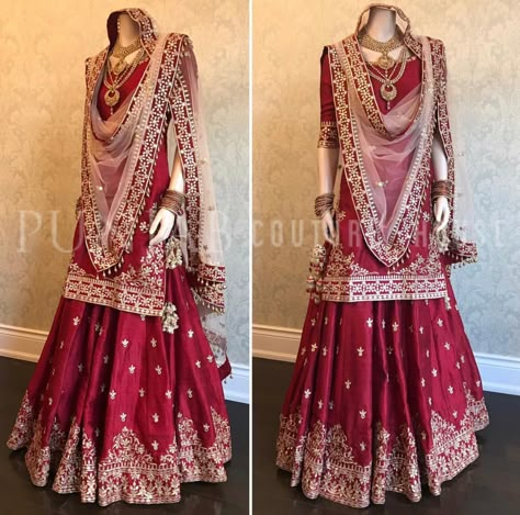 Bridal Sharara, Gowns Simple, Dulhan Dress, Red Lehenga Choli, Pengantin India, Bridal Dresses Pakistan, Designer Bridal Lehenga, Gaun Fashion, Ceremony Dresses