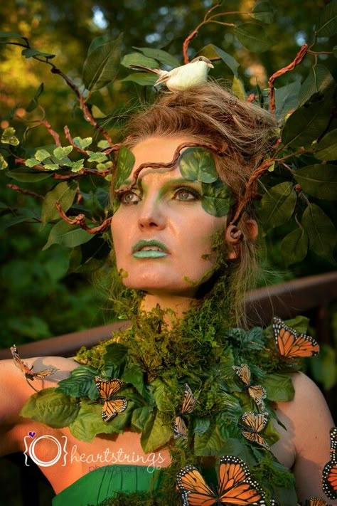 Extreme Make-up, Mother Nature Costume, Tree Costume, Drag Make-up, Wood Nymphs, Nature Goddess, Matka Natura, Woodland Fairy, Fantasy Photography