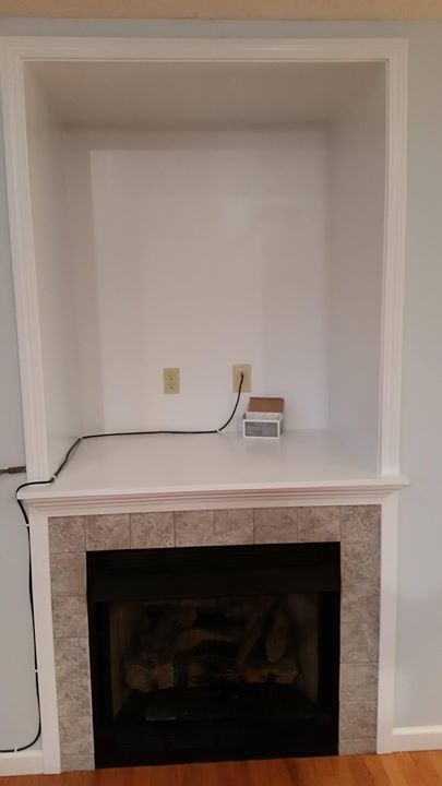 I turned a old tV nook into a fireplace mantel with a hidden door for electronics Check out the full project http://ift.tt/2eXkFBt Don't Forget to Like Comment and Share! - http://ift.tt/1HQJd81 Tv Niche Makeover, Niche Makeover, Tv Nook Makeover, Nook Makeover, Tv Niche, Tv Nook, Hidden Door, Bachelor Of Fine Arts, Updating House