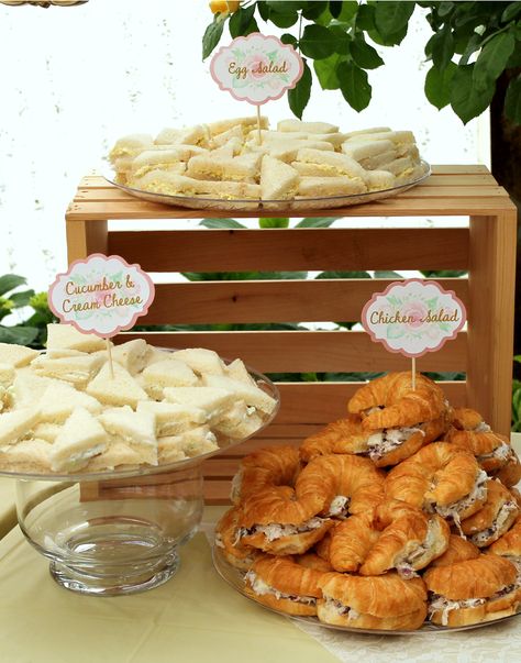 Tea party baby shower ~ Finger sandwiches Tea Sandwiches Party, Bridal Shower Finger Sandwiches, Baby Shower Finger Sandwiches, Tea Party Baby Shower Ideas Food, English Tea Baby Shower Ideas, Baby Shower Tea Party Food, A Baby Is Brewing Baby Shower Ideas Tea, Fall Tea Party Baby Shower Ideas, Tea Party Gender Reveal Ideas