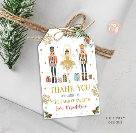 EDITABLE Nutcracker Favor Tags Nutcracker Thank You Tags Sugar Plum Fairy Red Nutcracker Ballet Gift Tags Christmas Party PRINTABLE DOWNLOAD Red Nutcracker, Nutcracker Gifts Ballet, Gift Tags Christmas, Ballet Gift, Sugar Plum Fairy, Nutcracker Ballet, Party Printable, Party Needs, Tag Template