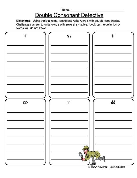 Free Printable Double Consonant Worksheets English Esl Consonants and Vowels Worksheets Most – Printable Worksheet Template Digraphs Worksheets Free, Silent Letters Worksheet, Vowel Digraphs Worksheets, Teaching Digraphs, Random Activities, Teaching Syllables, Consonant Words, English Activity, Double Consonants